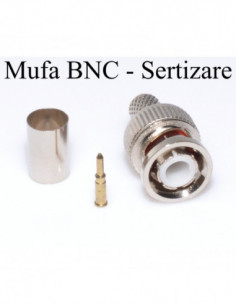 Mufa BNC Tata Sertizabil pe Cablu RG6