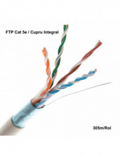 Cablu FTP Cat. 5e Cupru Integral 0.50mm/24AWG  rola 305ml THB