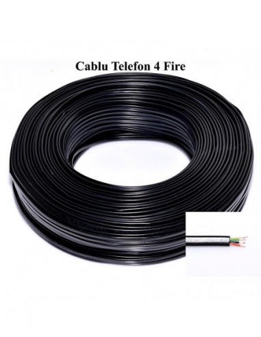 Cablu Telefonic Negru 4 Fire 