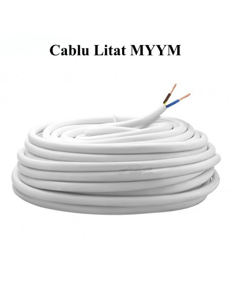 Cablu Electric Litat MYYM Alb 2x1mm/100ml