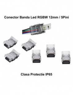 Conector Banda Led RGBW 12mm/5 Pini - 5 Fire