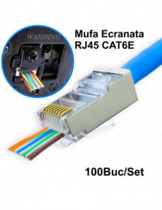 Mufa FTP-UTP Metal CAT6E + CUT 100b/set