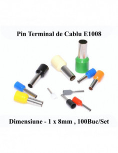 Pin Terminal de Cablu E1008 Rosu