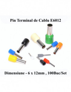 Pin Terminal de Cablu E6012 Negru
