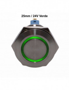 Push Buton 25mm/24V Led Verde