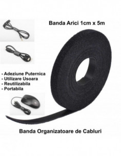 Banda cu Arici Velcro 1cm x 5m