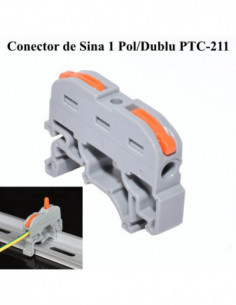 Conector de Șina 1 Pol Cap Dublu PCT-211