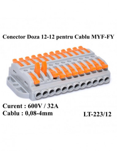 Conector Doza 12-12 pentru Cablu