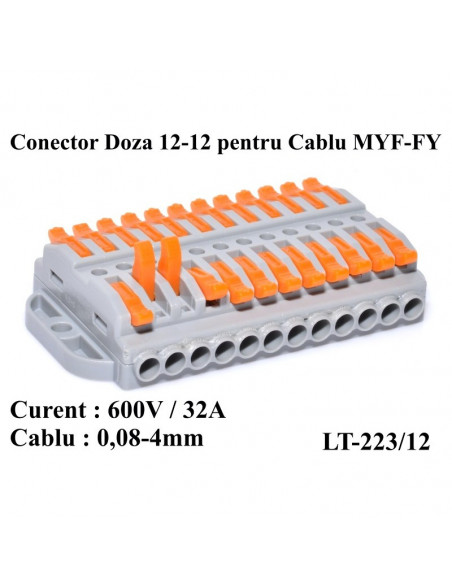 Conector Doza 12-12 pentru Cablu