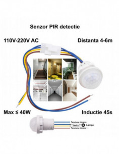 Senzor Pir 110-220V cu 4 Fire 28x37mm